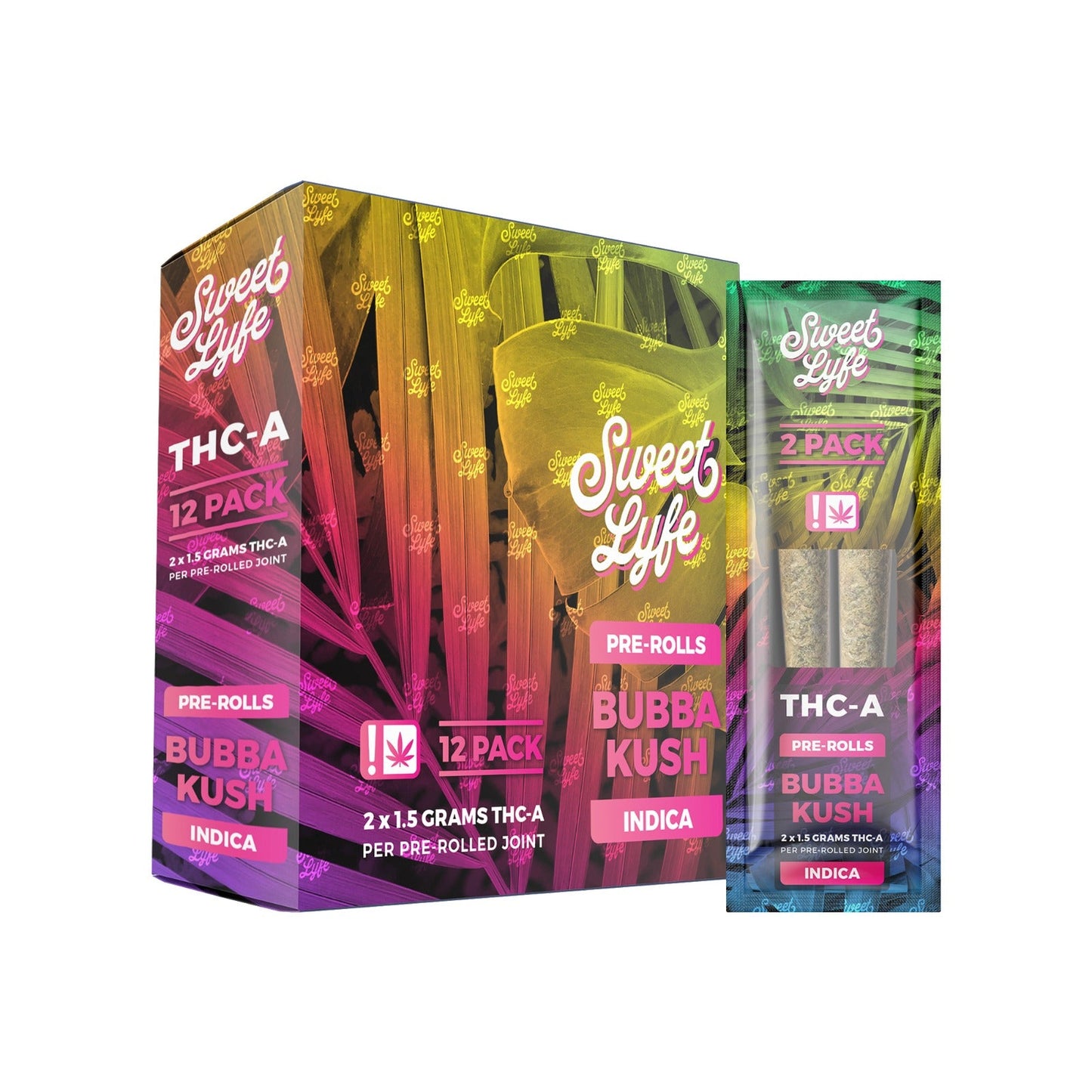 2 Pack Pre-Rolls Joint THC-A | Bubba Kush - Indica