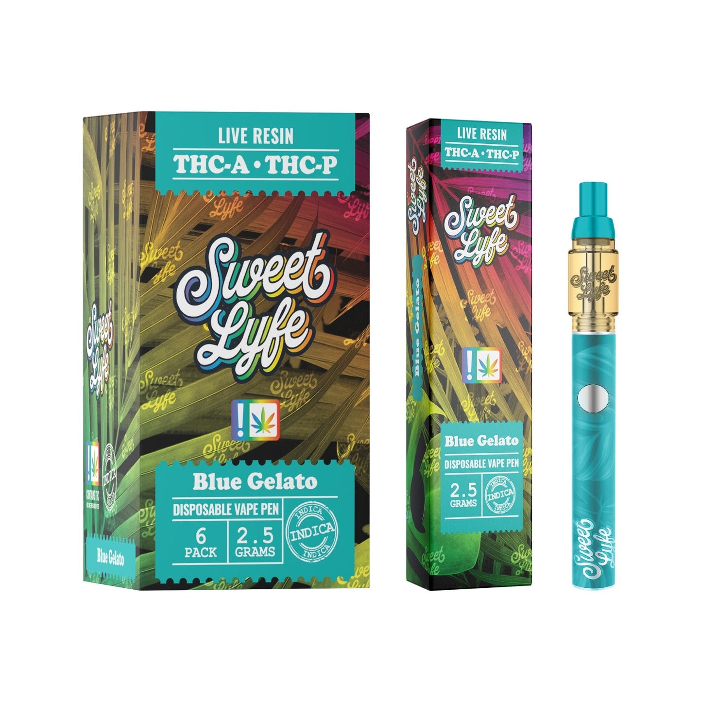 2.5ml Disposable Vape Pen Infused with Live Resin THCA & THCP - Blue Gelato - Indica